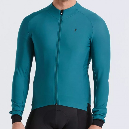 Heren Specialized SL Expert Thermal wielershirt met lange mouwen - Groen