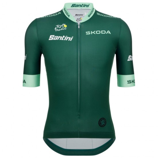Heren Fietskleding Santini Green Tour de France 2025 officieel shirt