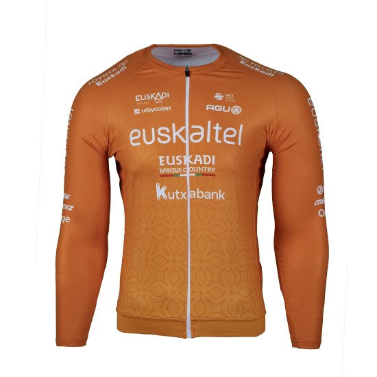 Heren Fietskleding Agu Euskaltel Euskadi 2025 Premium Midlayer Shirt met Lange Mouwen