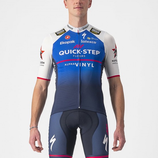 Quick Step Alpha Vinyl 2022 Competizione wielershirt met korte mouwen professioneel wielerteam Quick Step Alpha Vinyl 2022 Competizione wielershirt met korte mouwen professioneel wielerteam