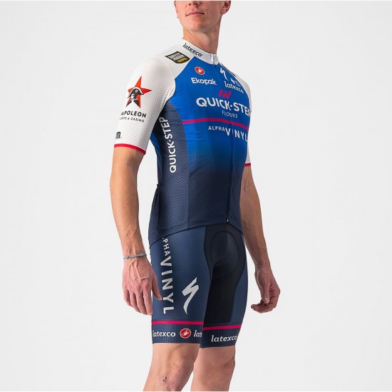 Quick Step Alpha Vinyl 2022 Competizione wielershirt met korte mouwen professioneel wielerteam Quick Step Alpha Vinyl 2022 Competizione wielershirt met korte mouwen professioneel wielerteam
