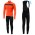 2019 Casteli Puro 3 Orange Thermal Fietskleding Set Wielershirts Lange Mouw+Lange Wielrenbroek Bib 168SXNX