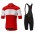 2019 Casteli Ruota Rood Fietskleding Set Fietsshirt Met Korte Mouwen+Korte Koersbroek Bib 361FQRM