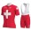 2019 Groupama FDJ Swiss Champion Fietskleding Set Fietsshirt Met Korte Mouwen+Korte Koersbroek Bib 891VXCU