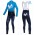 2019 Movistar Thermal Fietskleding Set Wielershirts Lange Mouw+Lange Wielrenbroek Bib 899FDBL