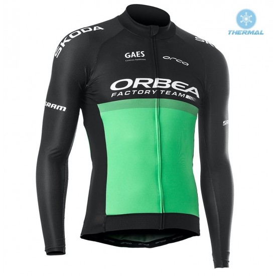 2019 Orbea Factory Racing Groen Thermal Wielershirt Lange Mouw 325SUMU