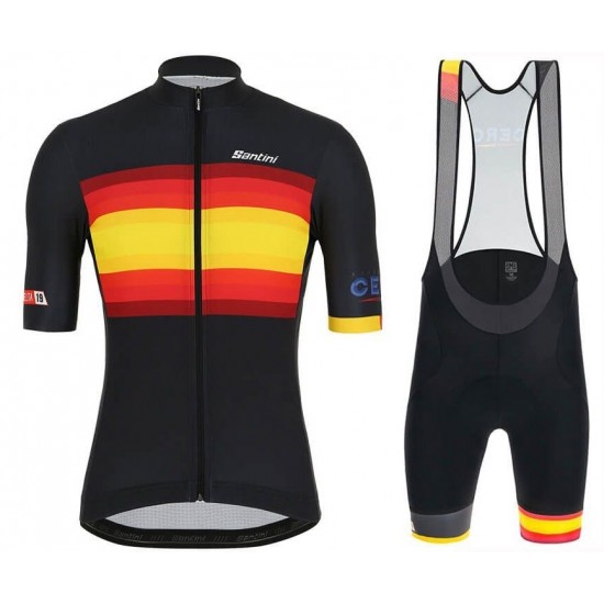2019 Santini Tour De Spain Fietskleding Set Fietsshirt Met Korte Mouwen+Korte Koersbroek Bib 104LEGO