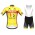 2020 Bingoal Wallonie Bruxelle Geel Fietskleding Set Fietsshirt Met Korte Mouwen+Korte Koersbroek Bib 946DHNY