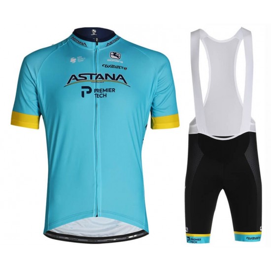 2020 Team ASTANA Fietskleding Set Fietsshirt Met Korte Mouwen+Korte Koersbroek Bib 573RFMC