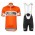 San Pellegrino 1976 Retro Orange Fietskleding Set Wielershirt Korte Mouw+Korte Fietsbroeken Bib