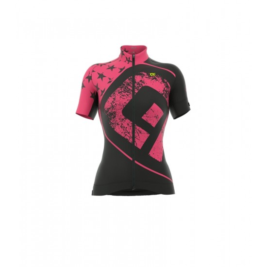 ALE PRR STARS Dames Wielershirt Korte Mouw Pink