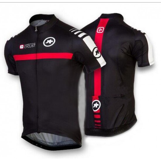 2016 ASSOS Wielershirt Korte Mouw Zwart Wit Rood