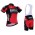 2016 BMC Wielerkleding Set Wielershirt Korte Mouwen+Fietsbroeken Bib Zwart Rood