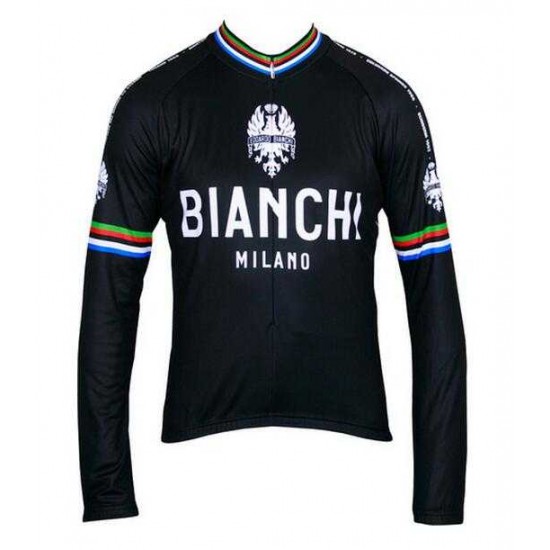 2016 BIANCHI-MILANO Wielershirt Lange Mouwen Zwart