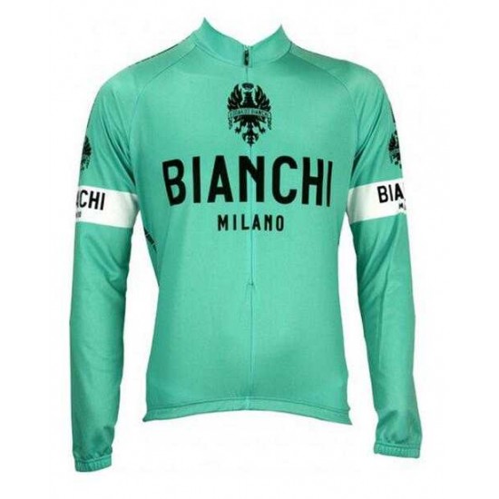 2016 BIANCHI-MILANO Wielershirt Lange Mouwen Blauw