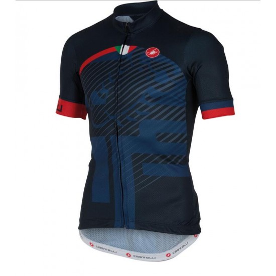 2016 Castelli Veleno Wielershirt Korte Mouw Zwart Blauw