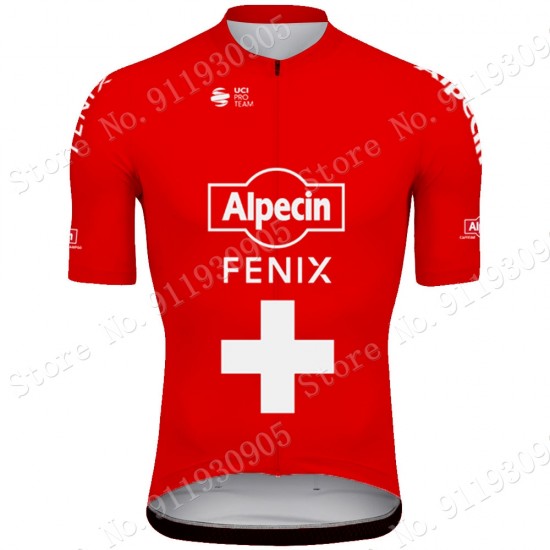 Alpecin Fenix Swiss Pro Team 2021 Wielerkleding Fietsshirt Korte Mouw QKJE5x
