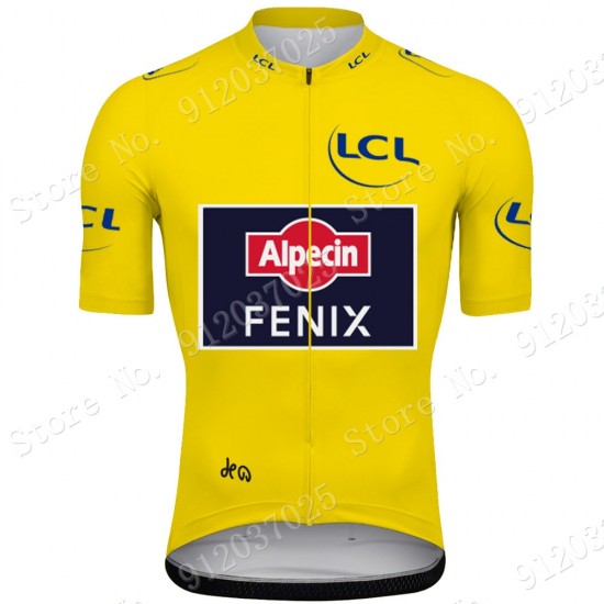 Yellow Alpecin Fenix Tour De France 2021 Team Wielerkleding Fietsshirt Korte Mouw MjWAS3