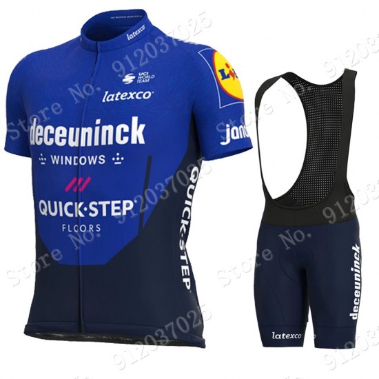 Deceuninck Quick Step 2021 Team Fietskleding Set Wielershirts Korte Mouw+Korte Fietsbroeken Bib RKFvPX