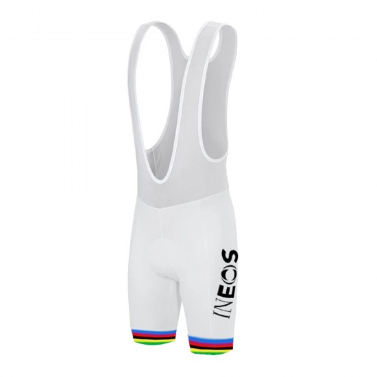 White Ineos Champion Pro Team 2021 Korte Fietsbroeken Bib KADKLq