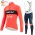Fietskleding Profteams 2022 Winter Fleece Trek Segafredo Pro Fietsshirt Lange Mouw+Lange Fietsbroek Bib rood rTbSX