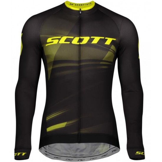 Wielerkleding Profteams 2020 SCOTT RC Pro Wielershirts Lange Mouw Zwart