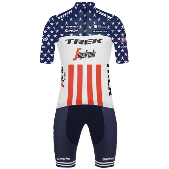 Wielerkleding Profteams 2020 TREK-SEGAFREDO Amerikanischer Meister Fietskleding Set Wielershirt Korte Mouwen+Fietsbroek Korte