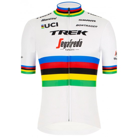 Wielerkleding Profteams 2020 TREK-SEGAFREDO Road Bike World Champion Wielershirt Met Korte Mouwen Langer Reißverschluss
