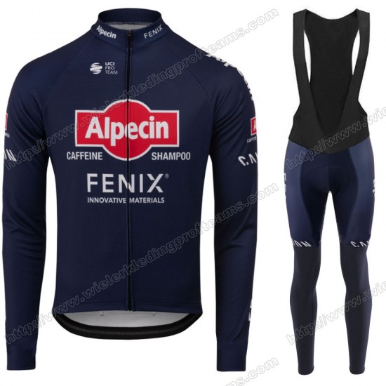 Pro Team Alpecin Fenix 2020 Fietskleding Set Wielershirts Lange Mouw+Lange Wielrenbroek Bib HVTLJ