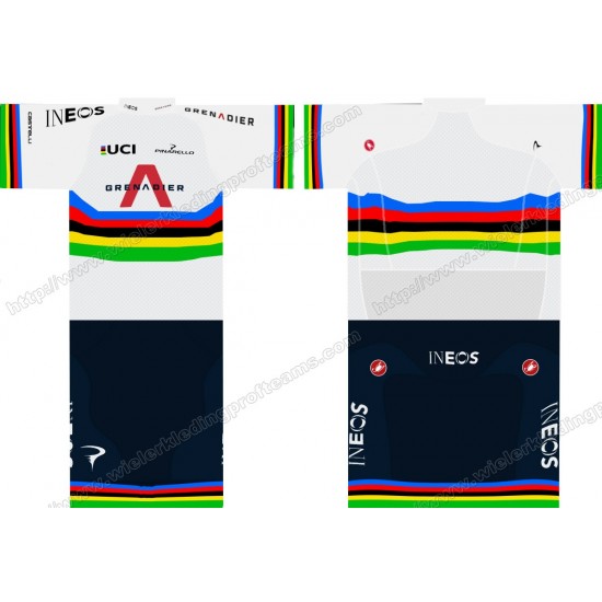 Team INEOS Grenadier 2020 UCI World Champion Wielerkleding Set Wielershirts Korte+ Wielrenbroek ZWGVO
