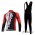 Giant Sram Pro Team Wielerkleding Set Wielershirts Lange Mouw+Lange Fietsbroeken Bib Rood Wit Zwart