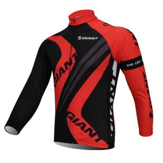 Giant Wielershirt Lange Mouwen Rood Zwart