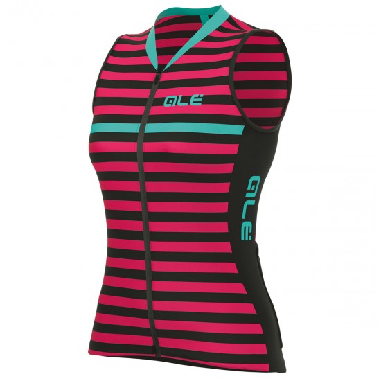 Wielershirt Mouwloze Dames Ale Excel Surf-Zwart Roze