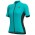 Dames Ale Solid Color Block-Turquoise Wielershirt Korte Mouw
