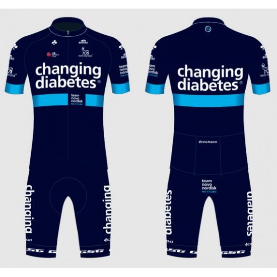 Novo Nordisk 2018 Fietskleding Set Fietsshirt Korte Mouwen+Koersbroek Kort Bib