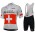 Team Ag2r La Mondiale 2018 Swiss Champion Fietskleding Set Wielershirt Korte Mouw+Korte Fietsbroeken Bib