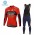 Bahrain Merida 2018 Winter Fietskleding Wielershirt Lange Mouw+Lange Fietsbroeken Bib
