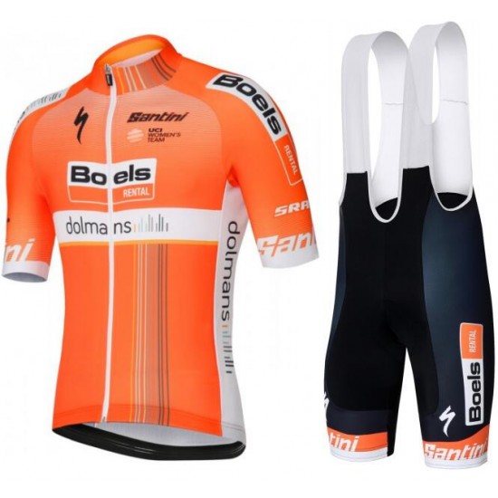 Boels Dolmans 2018 Team Fietskleding Set Wielershirt Korte Mouw+Korte Fietsbroeken Bib