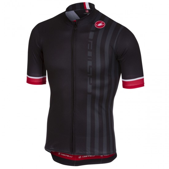 Castelli Podio Doppio Zwart Wielershirt Korte Mouw