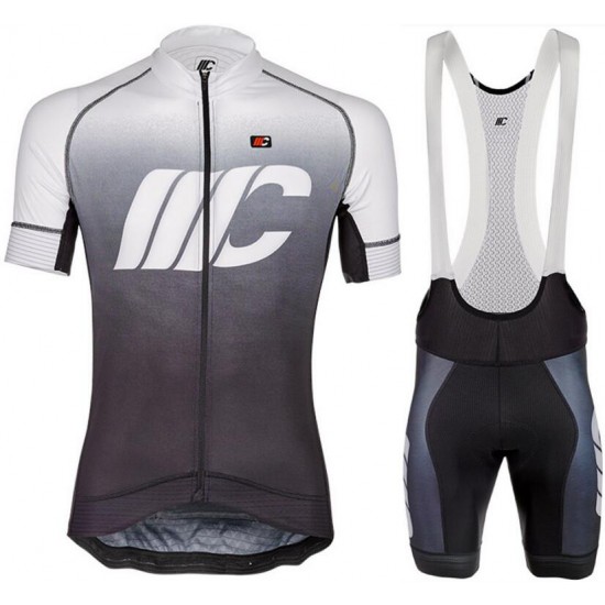 Cipollini Shading Wit Zwart Fietskleding Set Wielershirt Korte Mouw+Korte Fietsbroeken Bib