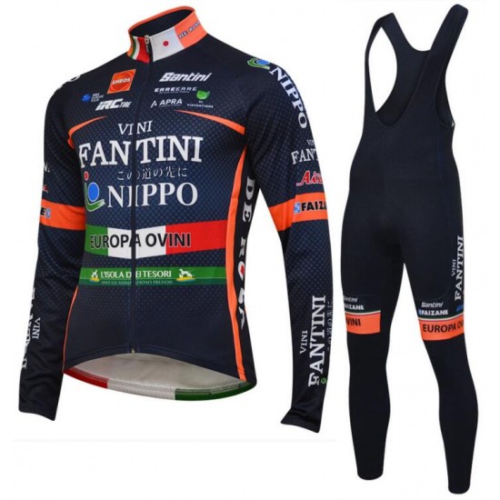 Nippo Vini Fantini Europa Ovini 2018 Fietskleding Set Wielershirt Lange Mouw+Lange Fietsbroeken Bib Nippo Vini Fantini Europa Ovini 2018 Fietskleding Set Wielershirt Lange Mouw+Lange Fietsbroeken Bib