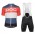 POC Essential Prismane Multi Red Fietskleding Set Wielershirt Korte Mouwen+Korte Fietsbroeken Bib