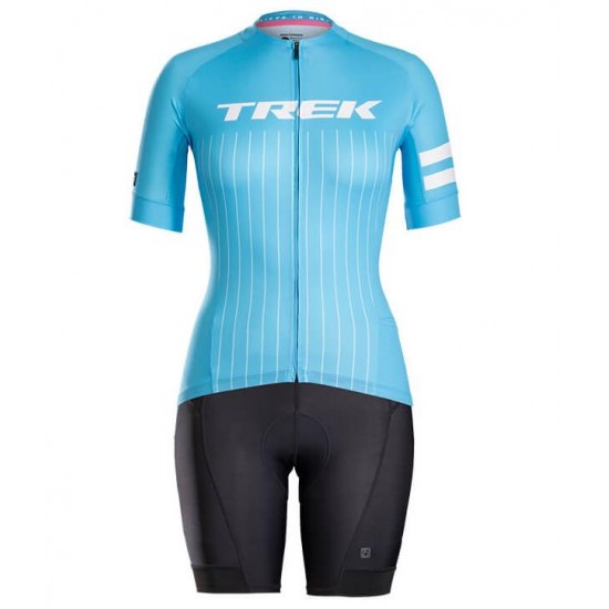 BONTRAGER Anara Blauw Dames Fietskleding Set Wielershirt Korte Mouw+Korte Fietsbroeken