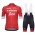 Trek Segafredo 2018 Rood Fietskleding Set Wielershirt Korte Mouwen+Korte Fietsbroeken Bib