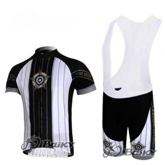 Pearl Izumi Pro Team Fietskleding Set Fietsshirt Met Korte Mouwen+Korte Koersbroek Wit Zwart