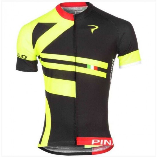 2016 Pinarello Wielershirt Korte Mouw Geel Zwart