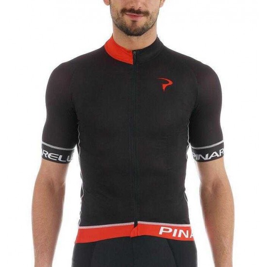 2016 Pinarello Wielershirt Korte Mouw Rood Zwart