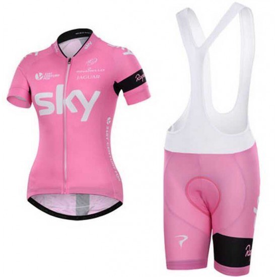 2015 Sky Dames Fietskleding Set Fietsshirt Met Korte Mouwen+Korte Koersbroek