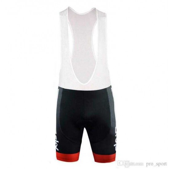 2016 SKY British Bib Fietsbroek Korte Wit Rood