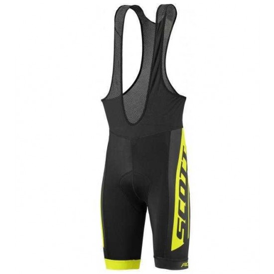 2016-2017 Scott RC Wielershirt Korte Fietsbroeken Bib Zwart Geel